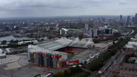 Drone Shot Orbiting Old Trafford Stadium 03