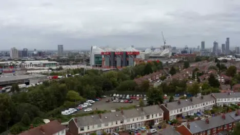 Drone Shot Rising Above Old Trafford Stadium 02