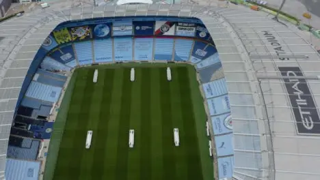 Orbiting Drone Shot Pulling Away from Etihad Stadium