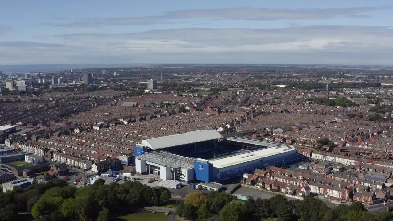 Drone Shot Orbiting Goodison Park Stadium 02