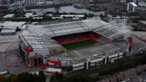 Drone Shot Orbiting Old Trafford Stadium 06