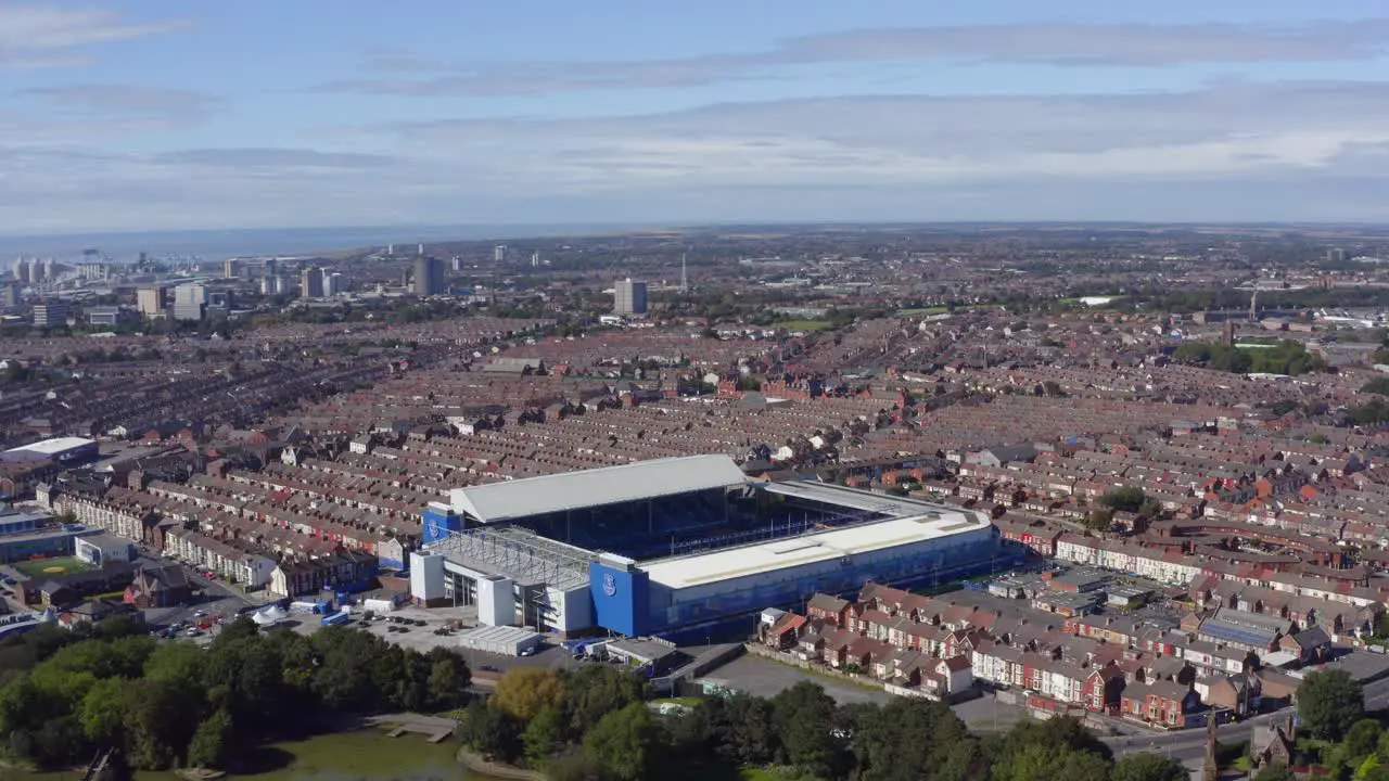 Drone Shot Orbiting Goodison Park Stadium 03