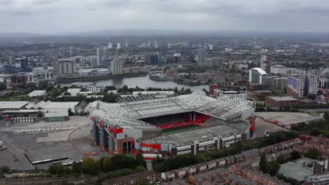 Drone Shot Orbiting Old Trafford Stadium 08