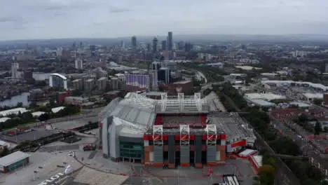 Drone Shot Orbiting Old Trafford Stadium 04