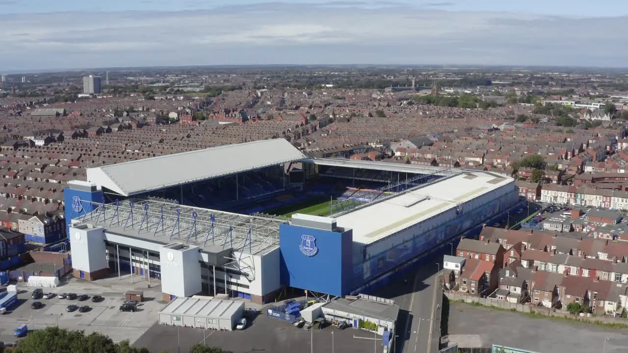 Drone Shot Pulling Up from Goodison Park Stadium