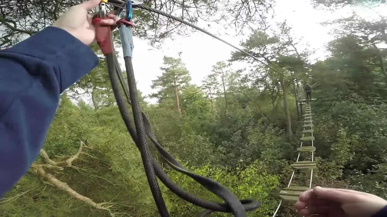 Walking Across Tree Top Bridge