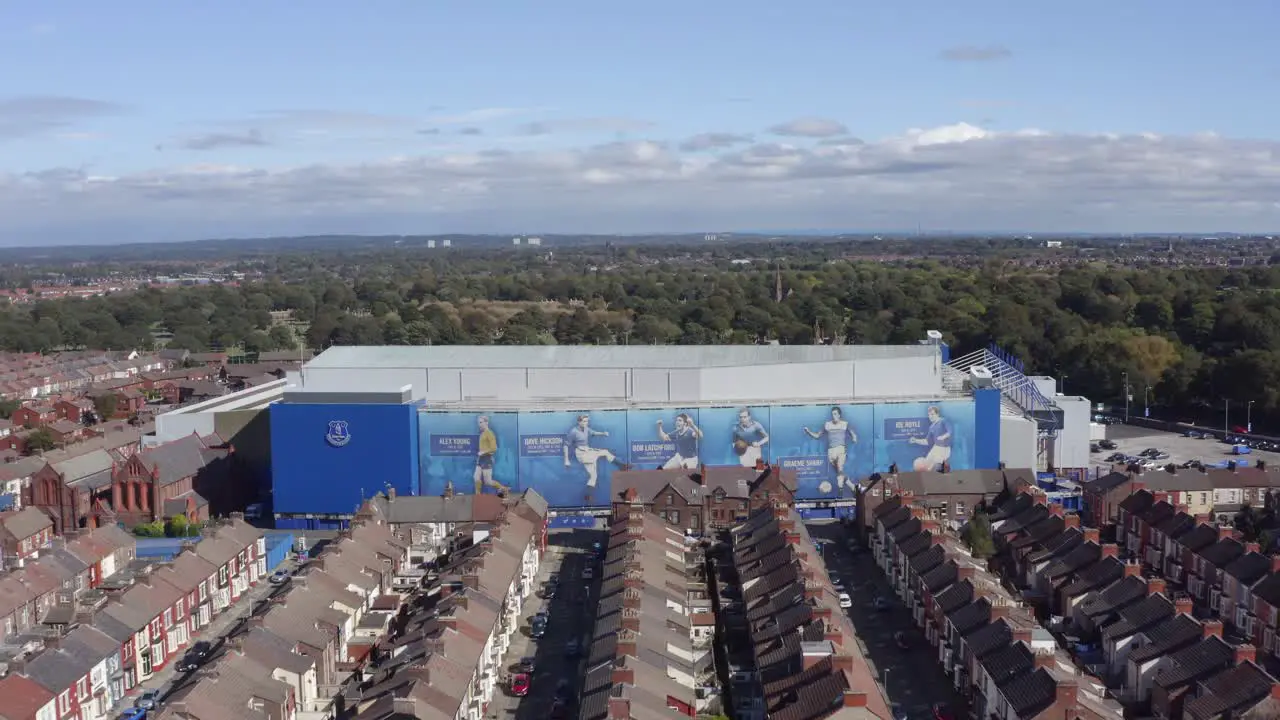 Drone Shot Approaching Goodison Park Stadium 01