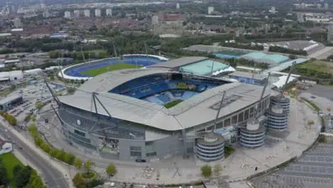 Drone Shot Pulling Away from Etihad Stadium 02