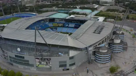 Drone Shot Rising Over Etihad Stadium