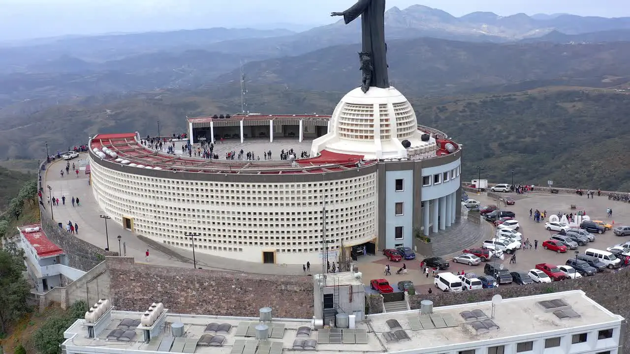 Aerial Majestic Cristo Rey in Silao Guanajuato Mexico drone view