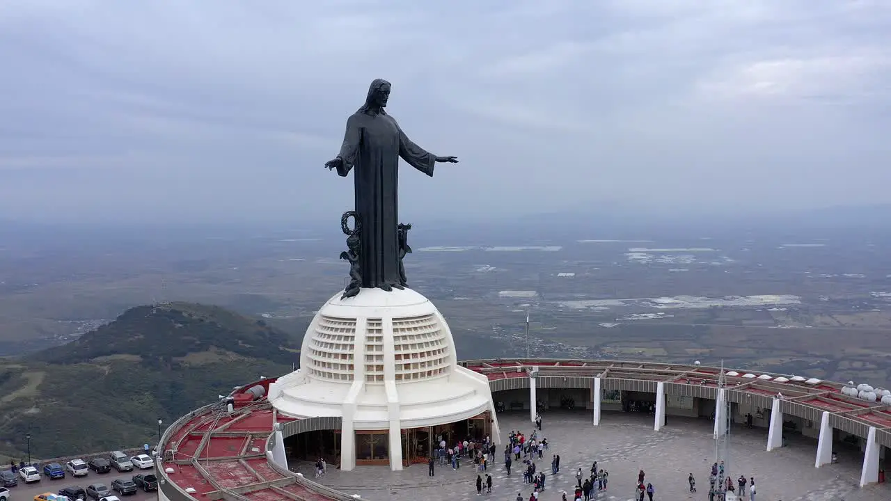 Aerial Christ of the mountain Guanajuato Mexico drone view