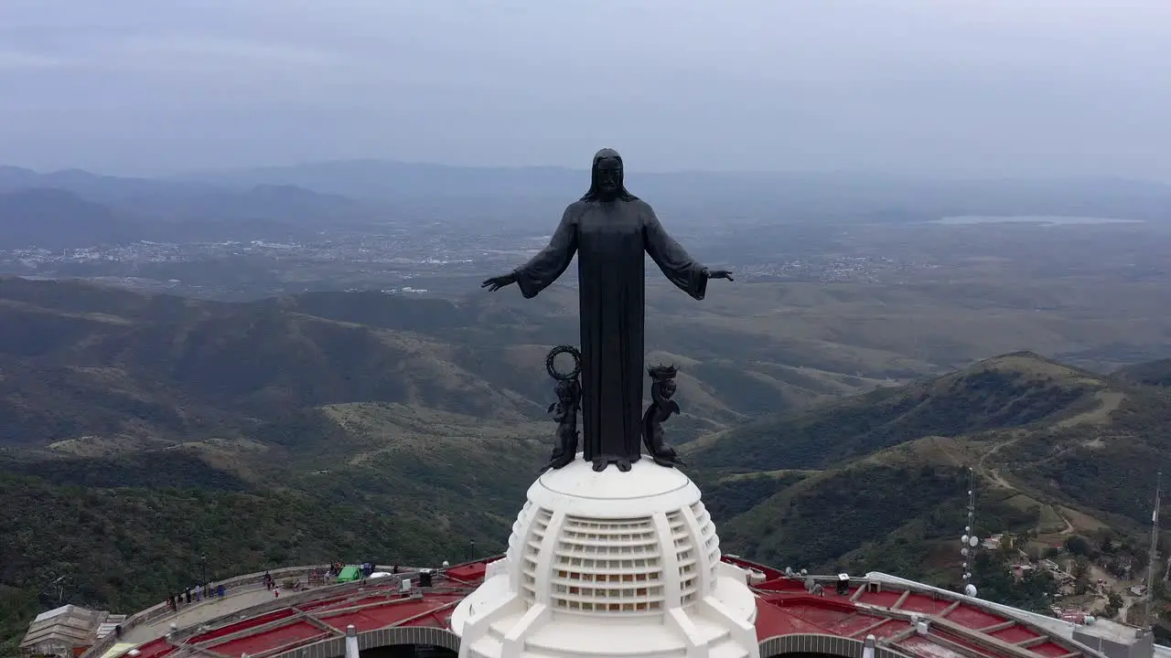 Aerial Cristo Rey in Silao Guanajuato Mexico drone view