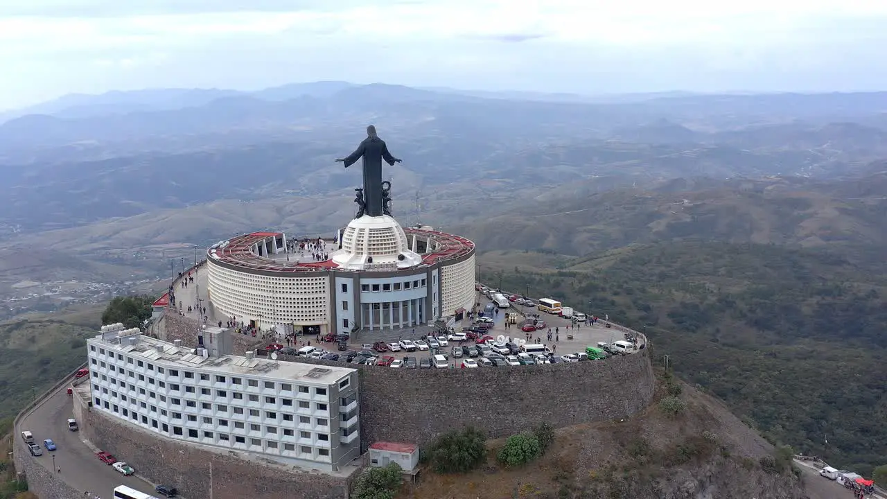 Aerial Cristo Rey spiritual Guanajuato Mexico drone view