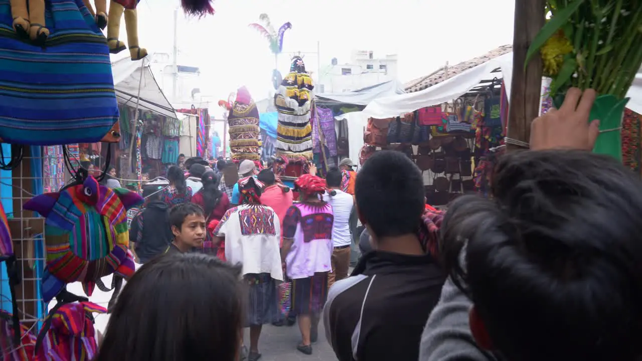 Holy week Easter Catholic procession in Chichicastenango Guatemala market town is a very colorful affair