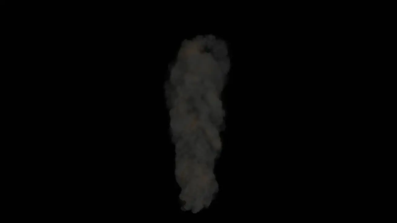 Thick black smoke on black background 2D visual effects animation