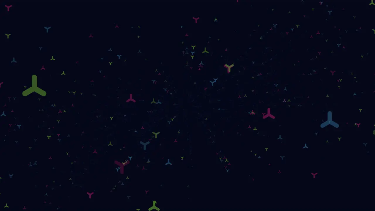 Fly rainbow triangles shapes in dark galaxy