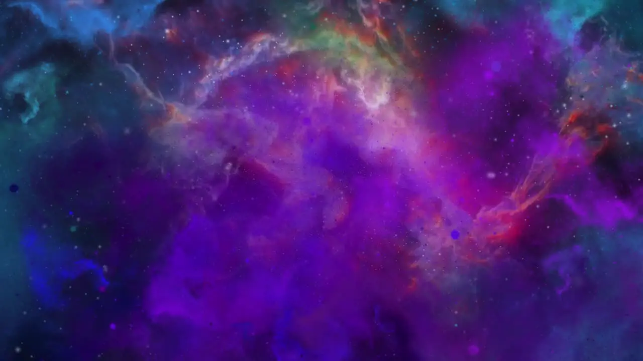 purple nebula clouds mixed with green in the universe