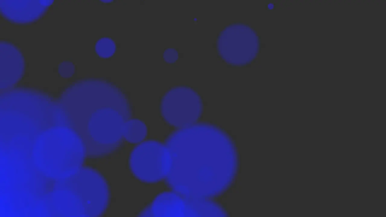 Animation fly abstract blue bokeh and particles