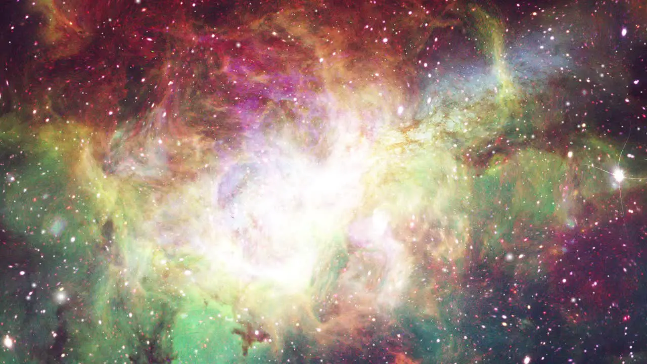 the colorful nebula clouds in the universe are moving closer