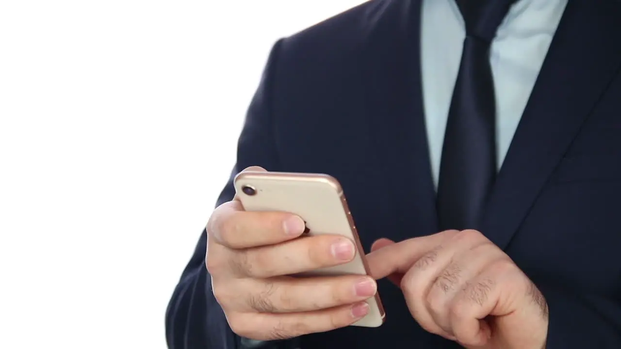 Businessman Using Smartphone Shopping Online