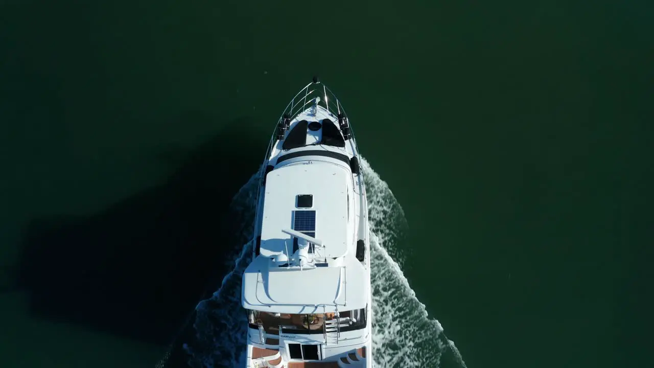 Top down view of the Yacht as it passes under the camera