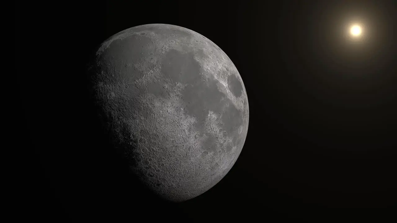 Enchanting view of the moon and sun in the outer space