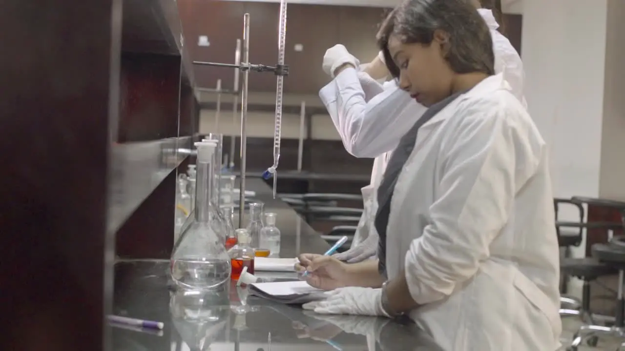 Students from Bangladesh University of Professionals doing research in the chemistry laboratory