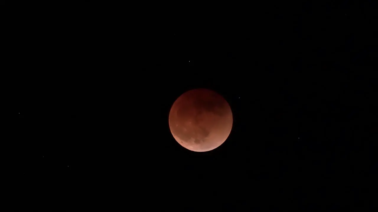 Super Flower Blood Moon Lunar Eclipse Close Up