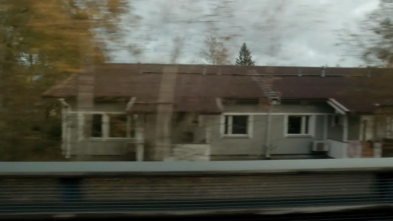 View of the Helsinki landscape and buildings from the carriage window POV