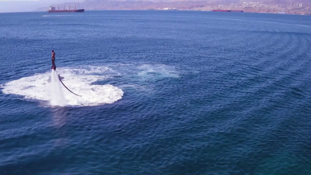 Aerial Of A Man Flyboarding In The Red Sea Near Aqaba Jordan 1