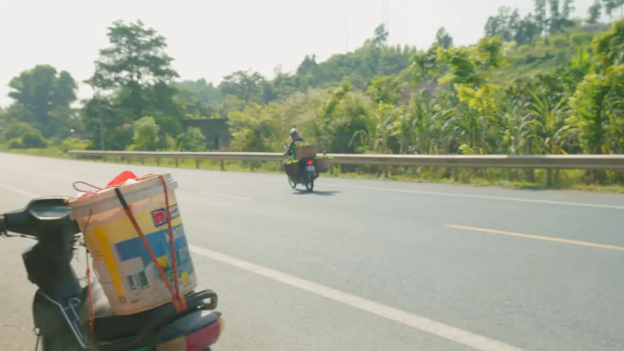 Shot of a farmer transporting ripe sugar-apple fruit to the market in Chi Lang district Lang Son province Vietnam at daytime