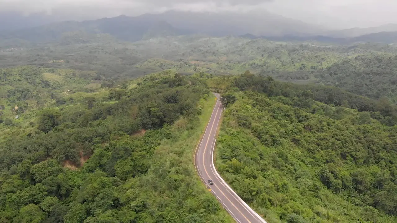 A road is outstanding on the mountain Thailand