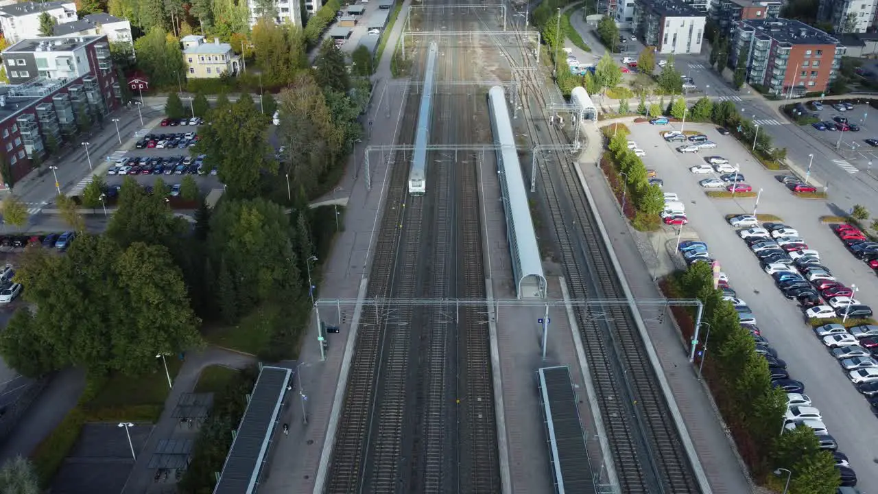 Efficient transport Train nears Kerava Station from northern Finland