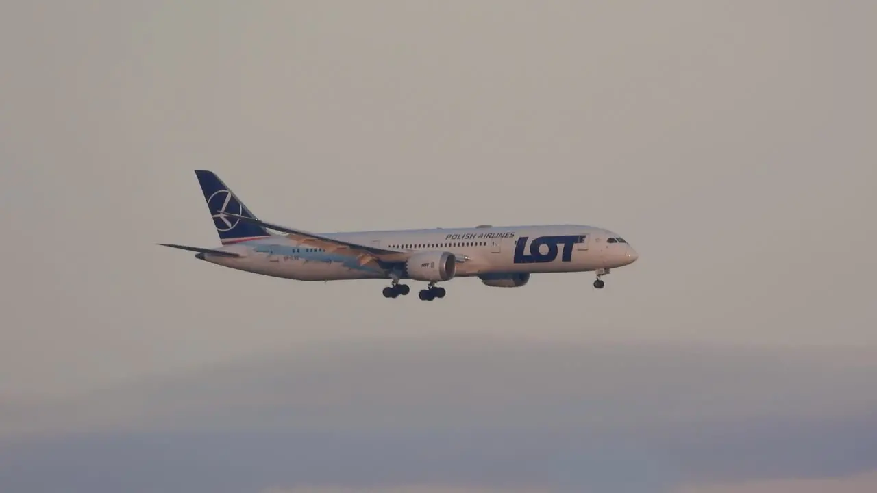 Large passenger plane landing in Toronto Canada