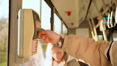 Ticket machine in the bus