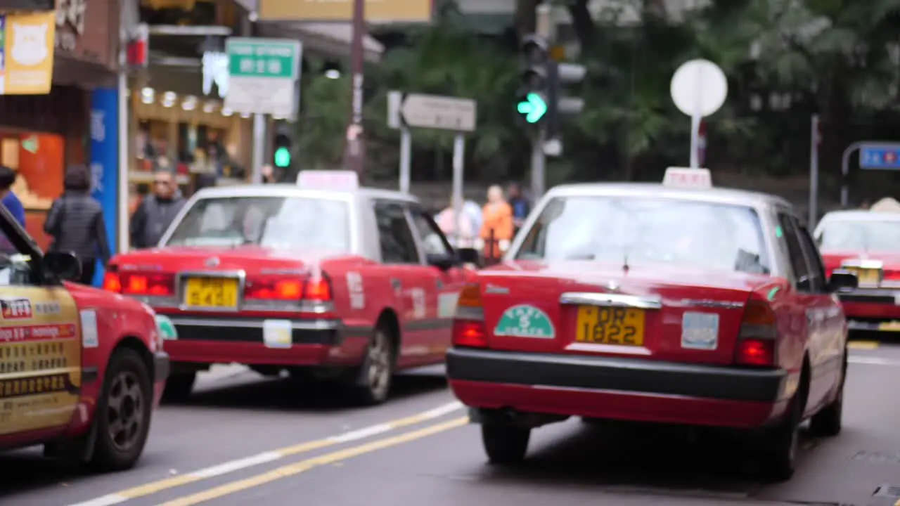 Red Taxi in Hong Kong