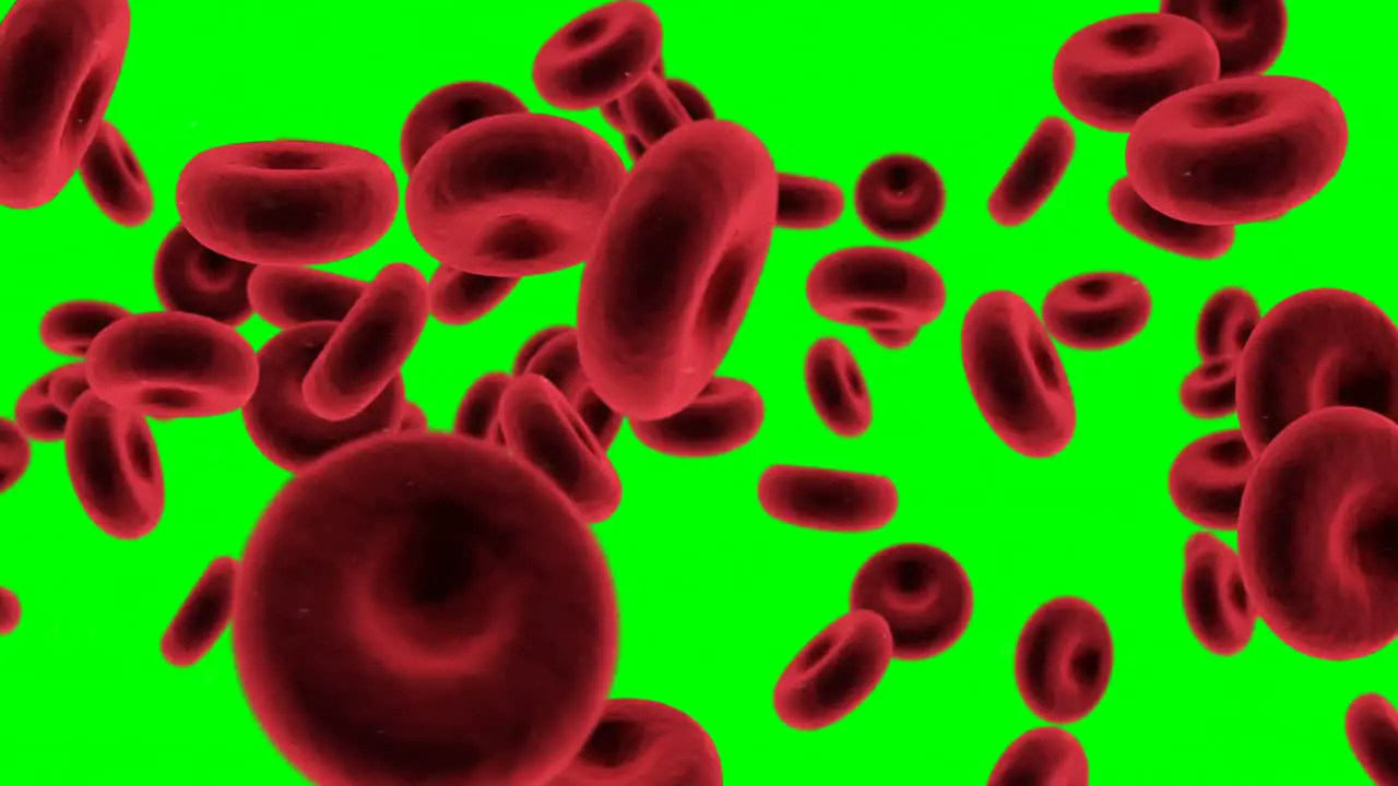 Digital generated red blood cells against green background