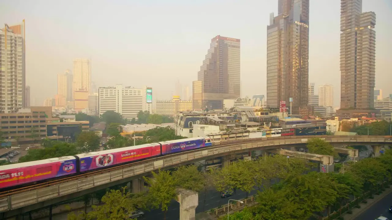 Skytrain Passing Through Bangkok