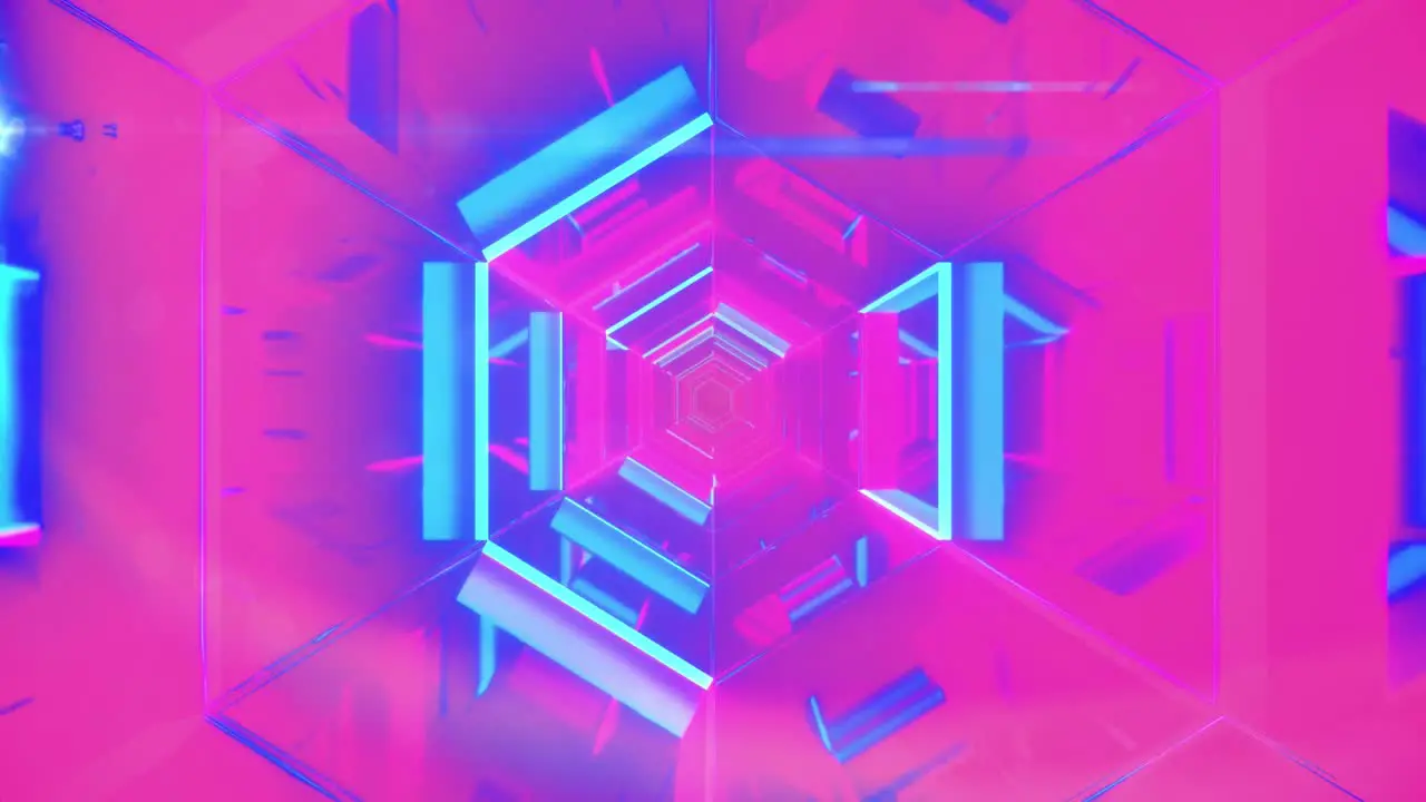 Animation of pink and blue neon tunnel background