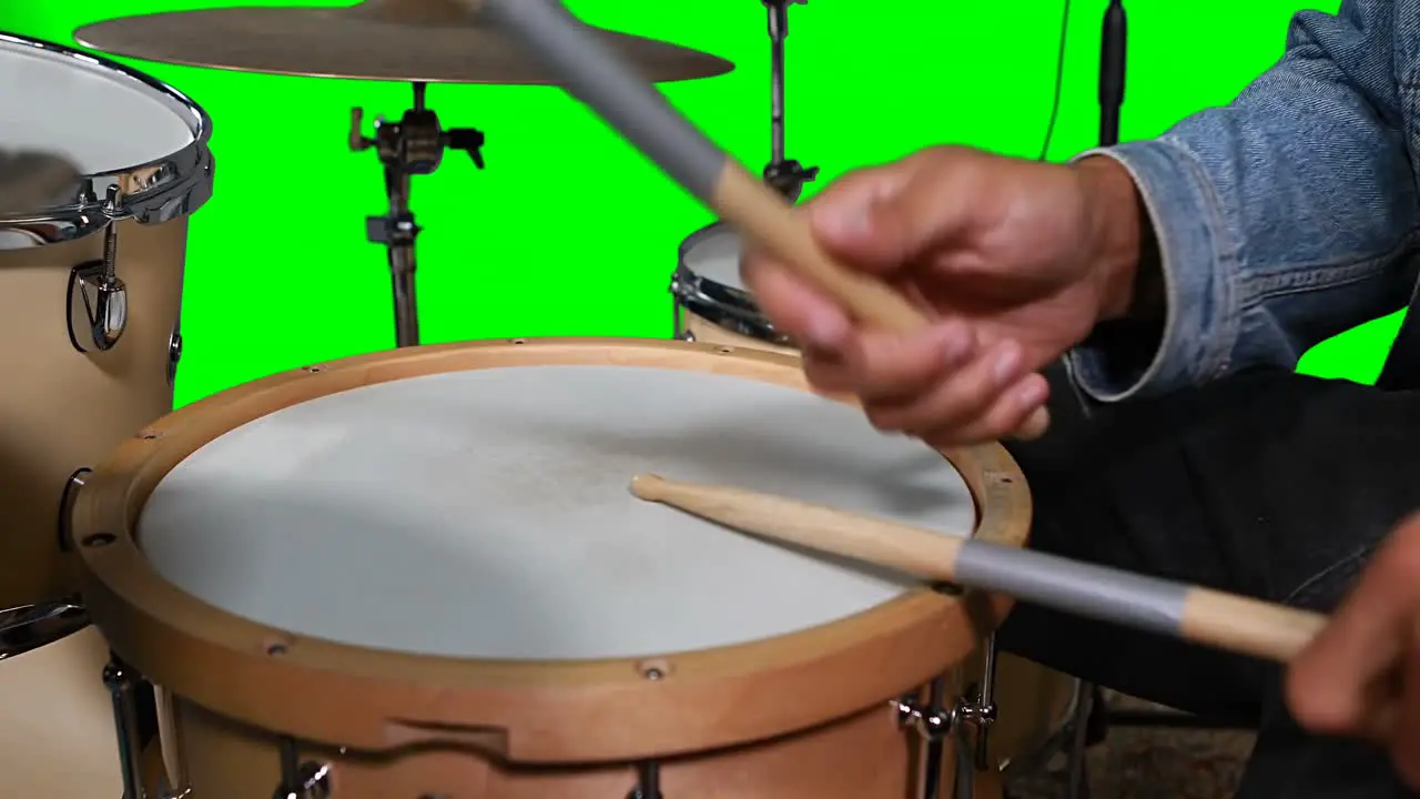 Hands on drummer playing drum