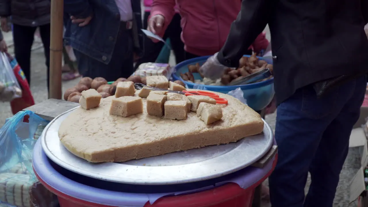 Steamed rice cake traditional Vietnamese street food