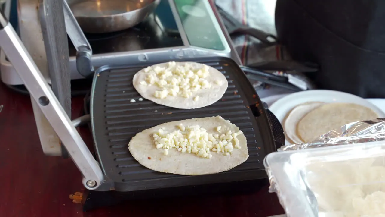 Quesadilla sincronizada preparing in restaurant