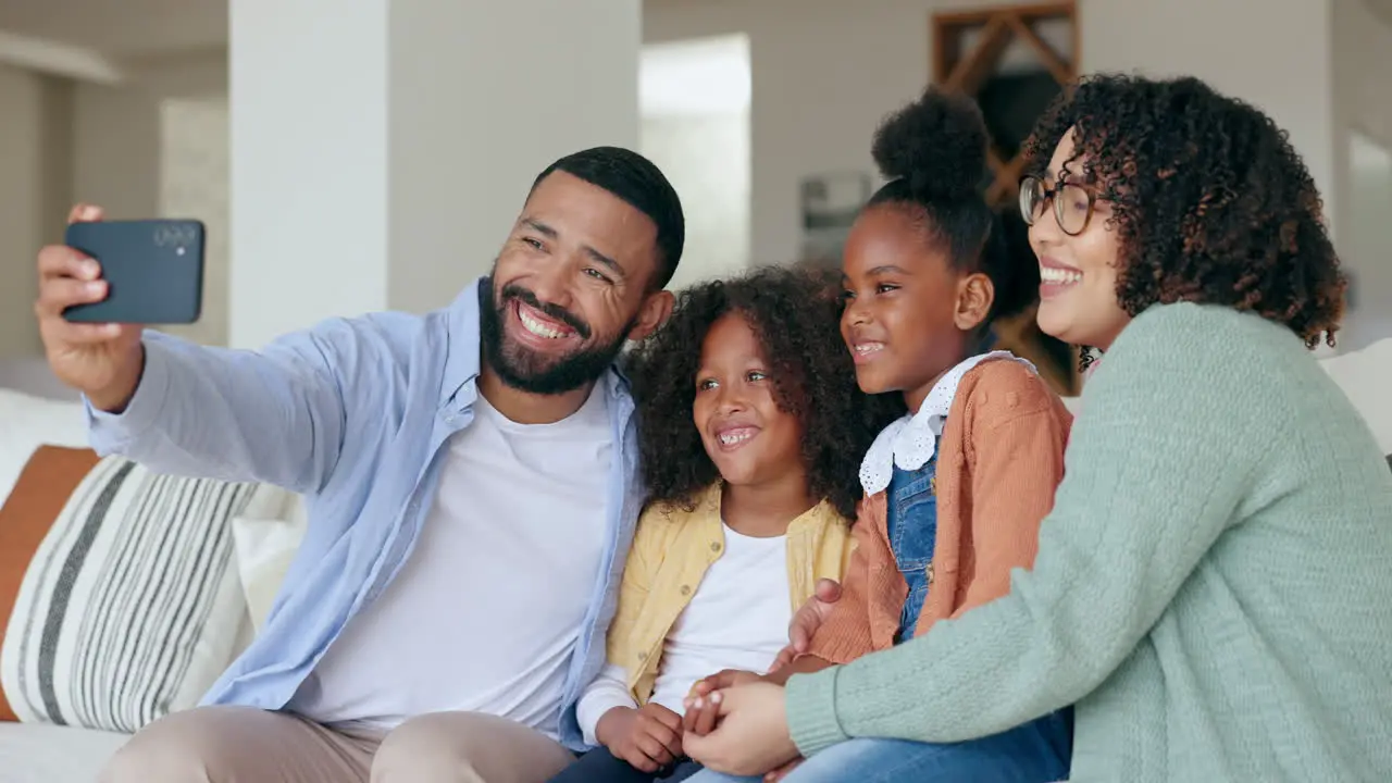 Happy family mom or father in a selfie with kids