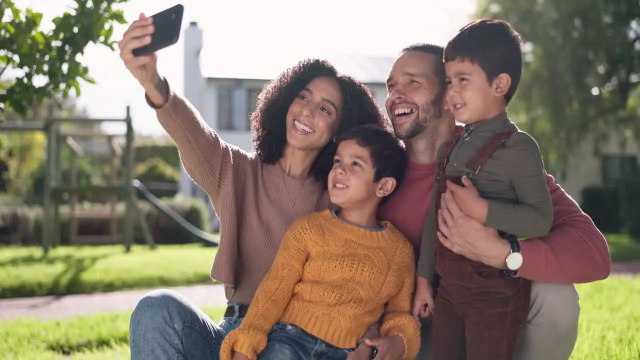 Love happy family taking a selfie