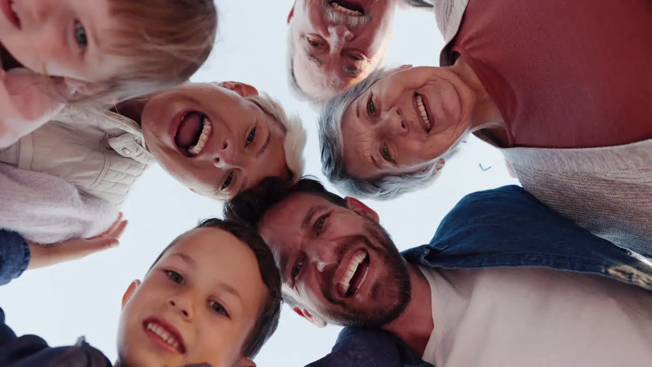 Smile huddle and portrait of a happy family