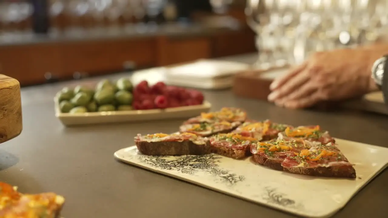 appetizer mini food on bar top