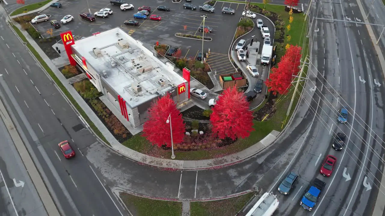 McDonald's Aerial during Sunrise during Spring Season