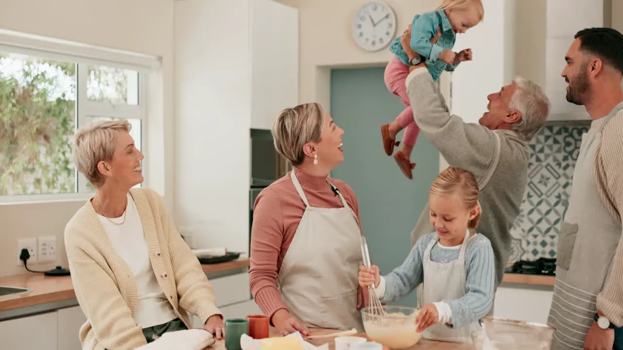 Playing big family or children baking