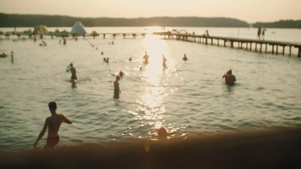 Summer lake pier vacations beach