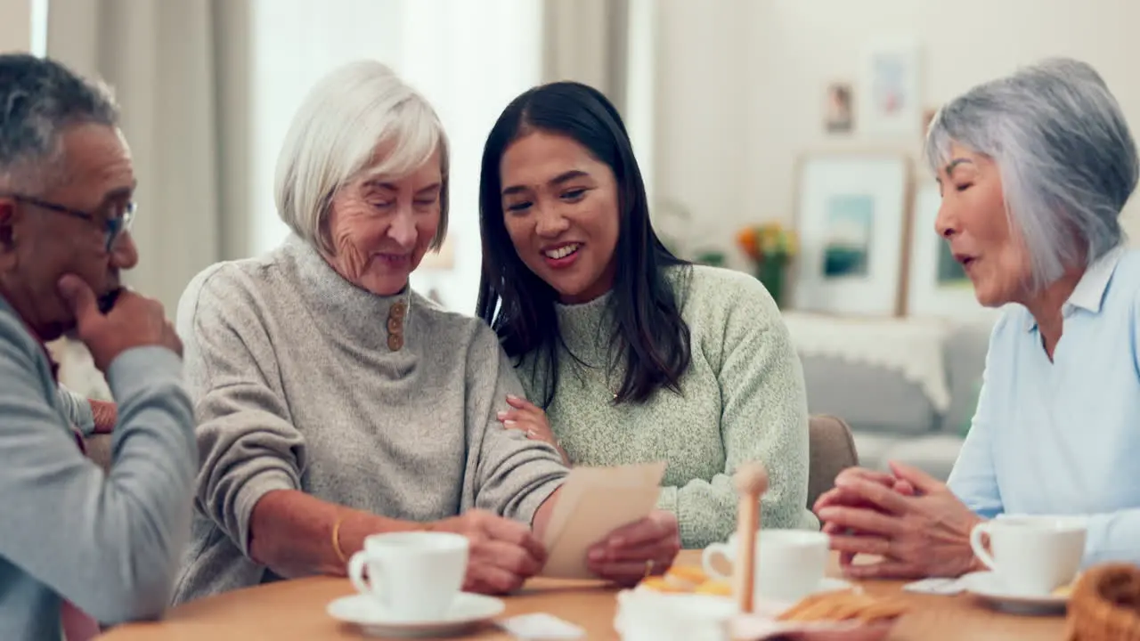 Asian family memory and pictures with parents